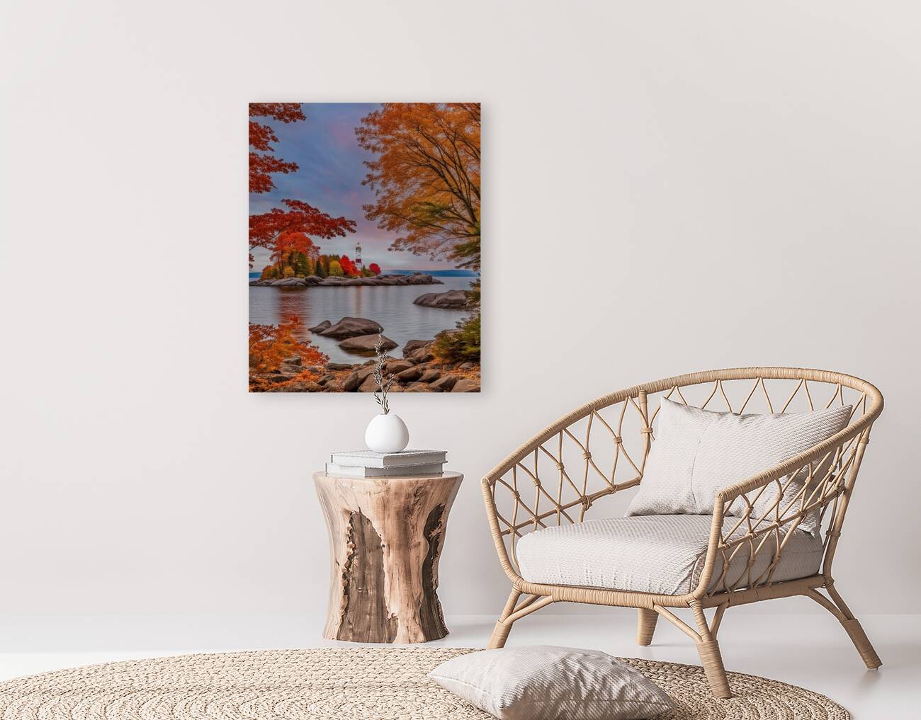 Autumn Lighthouse Reproduction
