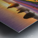 Beautiful Red and Yellow Tulips with sunrise and Clouds Metal print