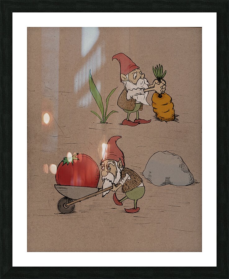 Gnome Garden Picture Frame print