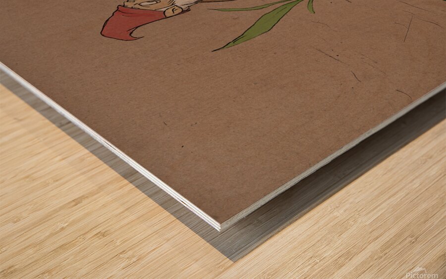 Gnome Garden Wood print