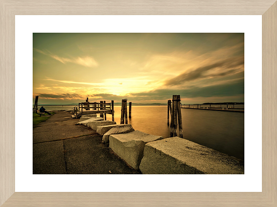 Golden Tranquility at Perkins Pier Picture Frame print
