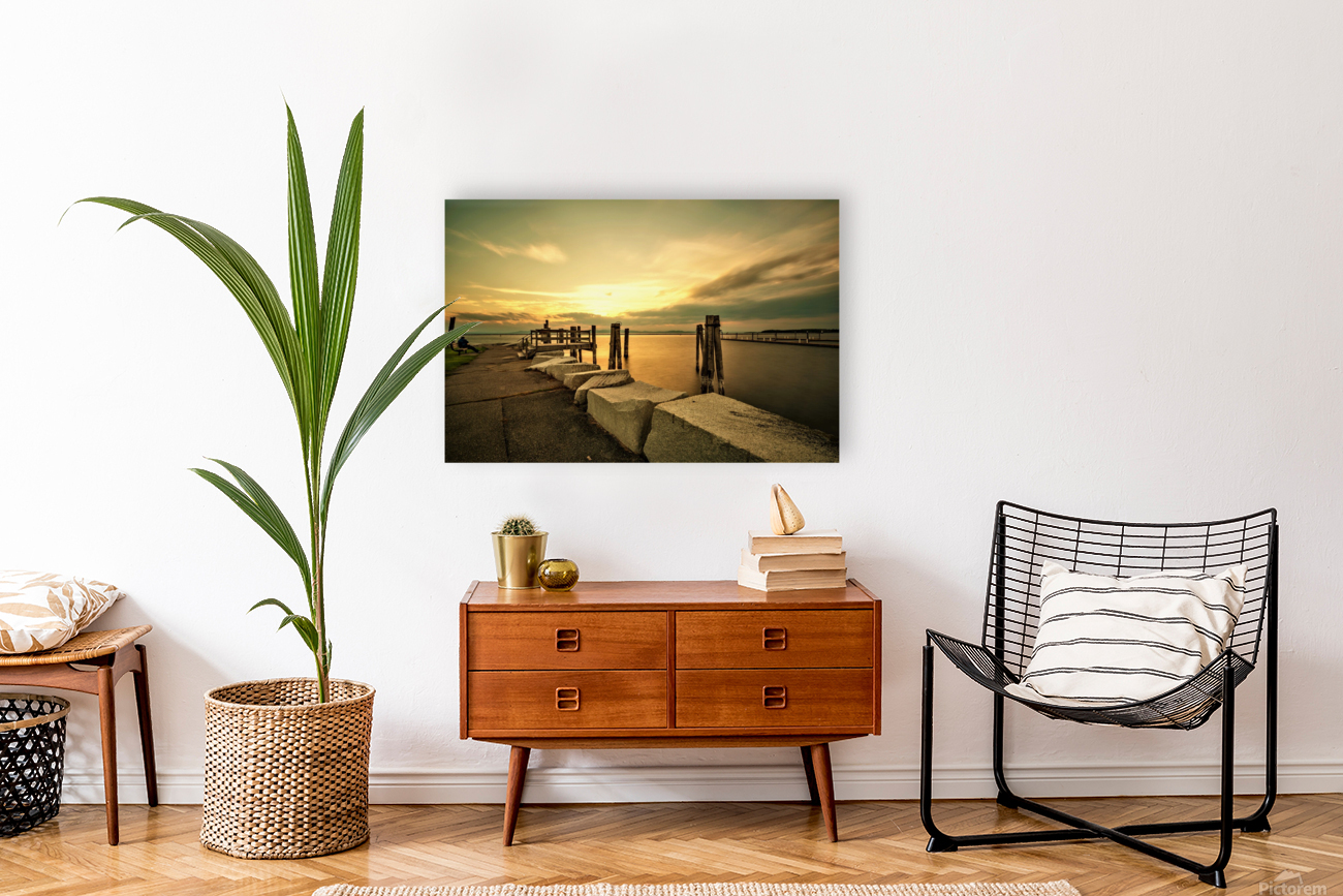 Golden Tranquility at Perkins Pier Reproduction