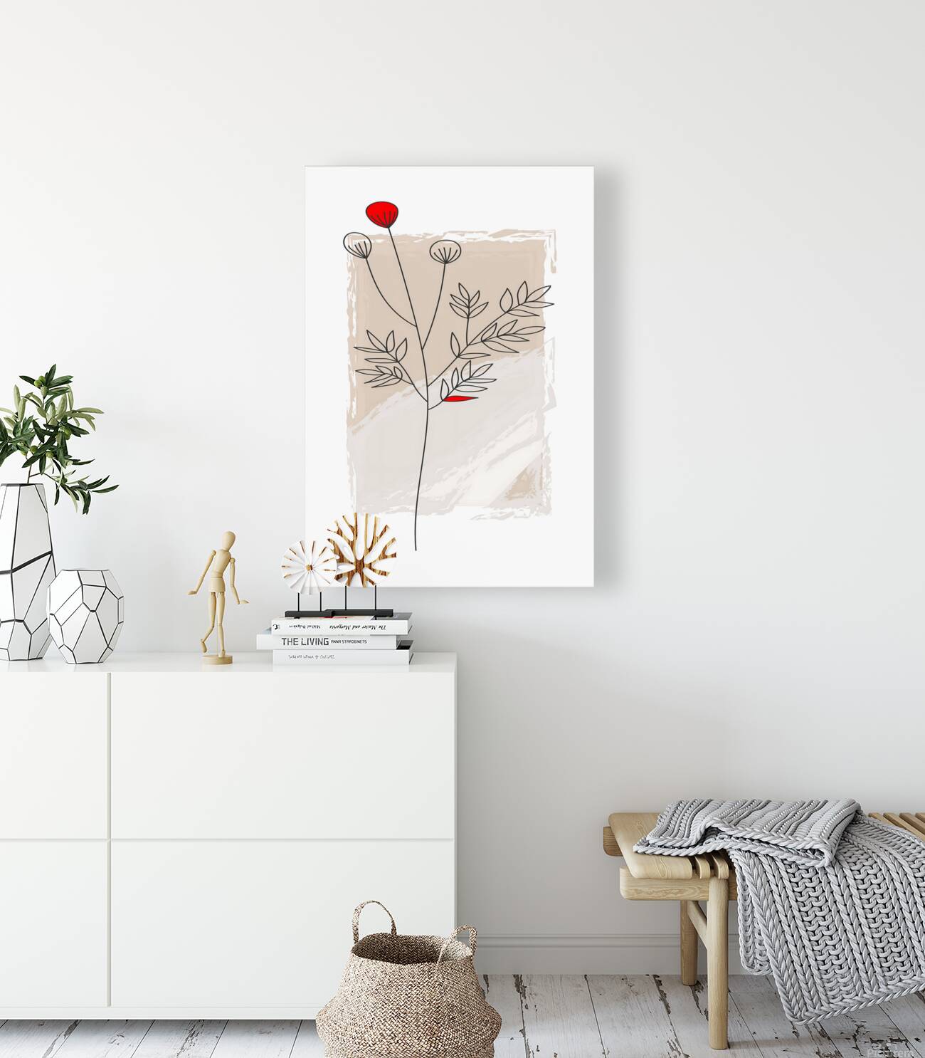 Line Flower Art Reproduction