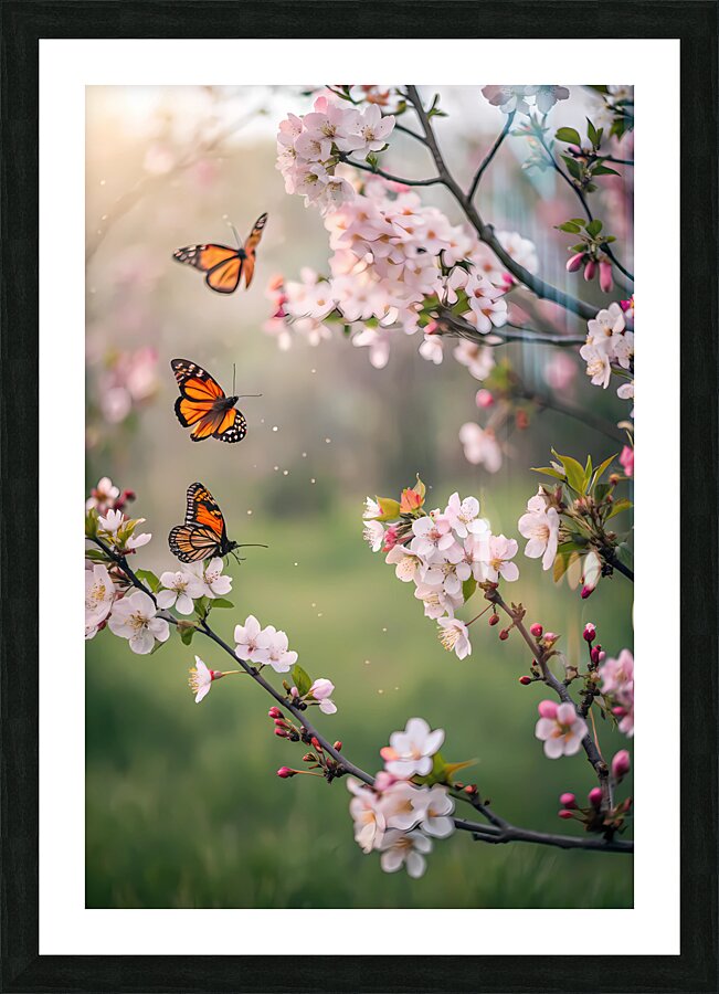 Spring Butterflies Stylish  Picture Frame print