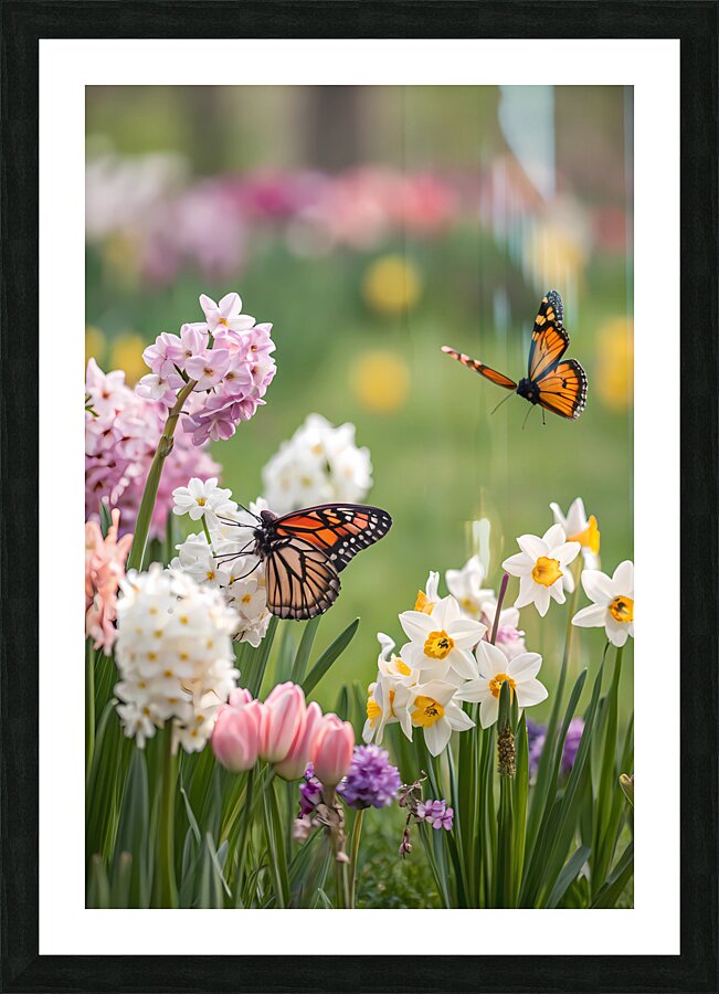 Spring Butterflies Stylish  Picture Frame print