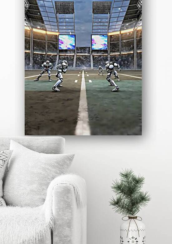  Futuristic Football Match Modern Robots Vibrant Screens by ClikChik