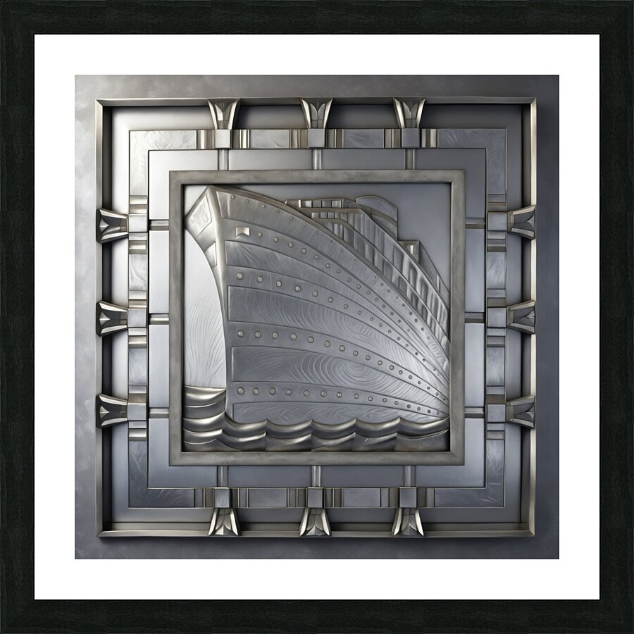 Ship SILVER Picture Frame print
