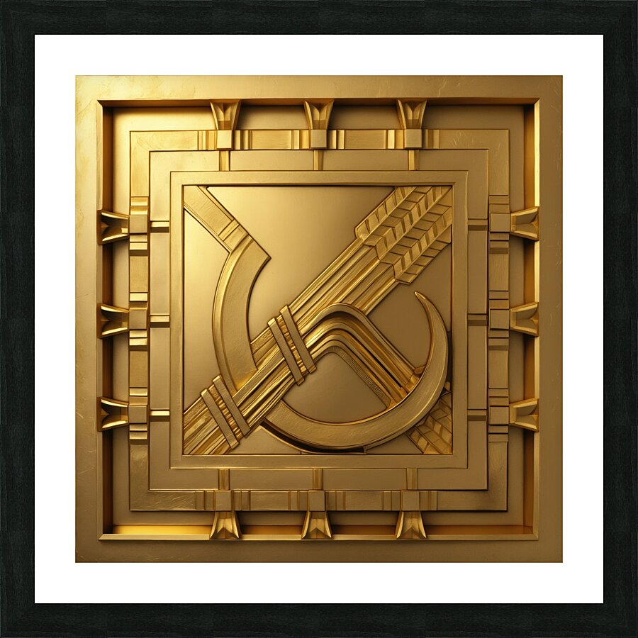 Sickle  Wheat GOLD Picture Frame print