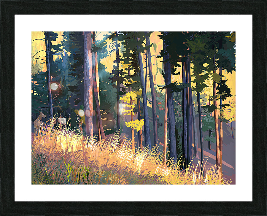 fall alpenglow trees grasses Picture Frame print