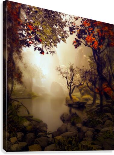 Rocks Around Pond Canvas Print