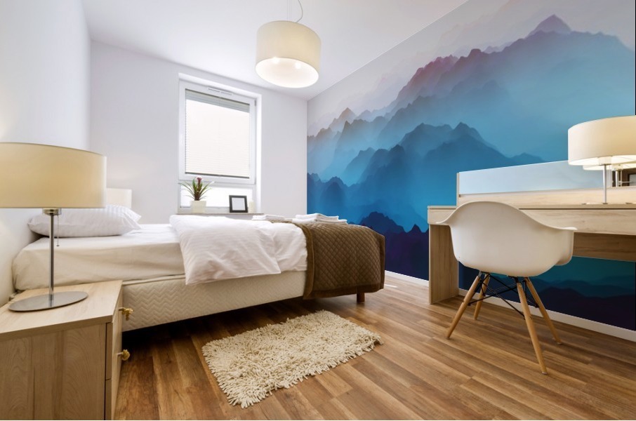 Bluish Mountains 2 Mural print