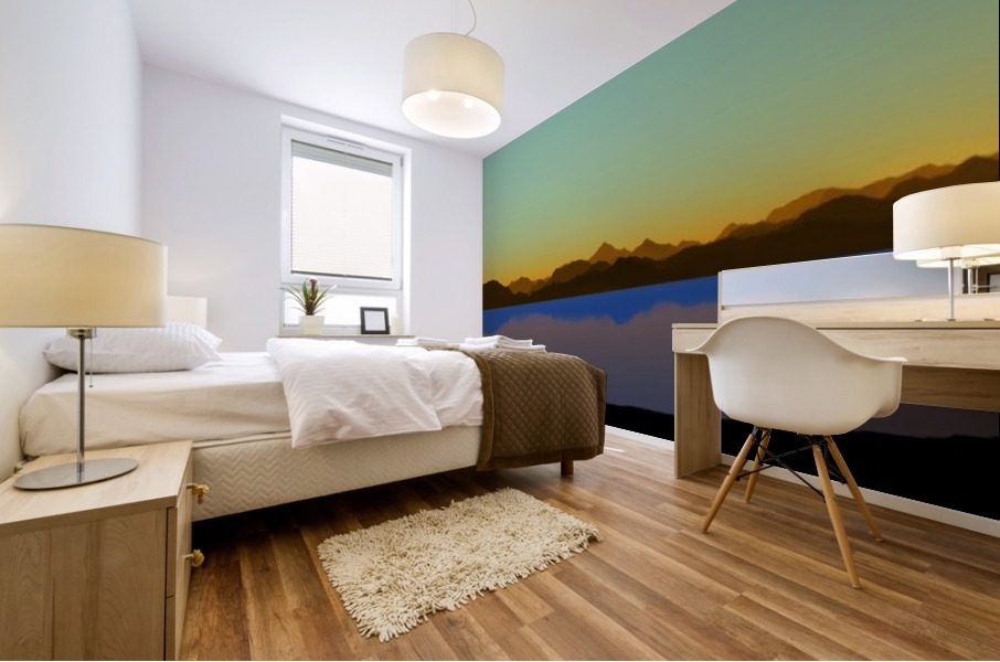 Mountains at Dusk Mural print