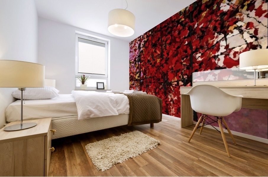 Red Trees Mural print