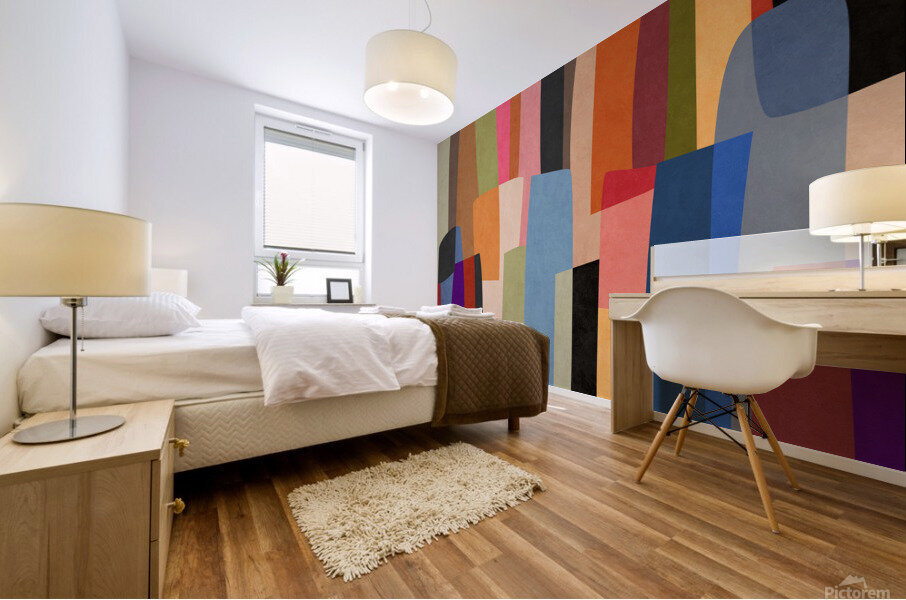 Colored Pieces Mural print