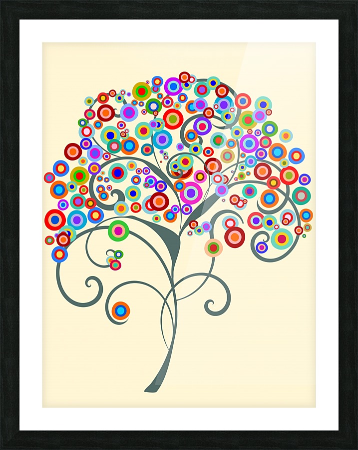 Cororful Tree Picture Frame print