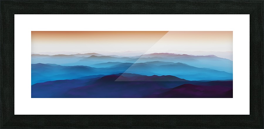 Bluish Mountains Picture Frame print