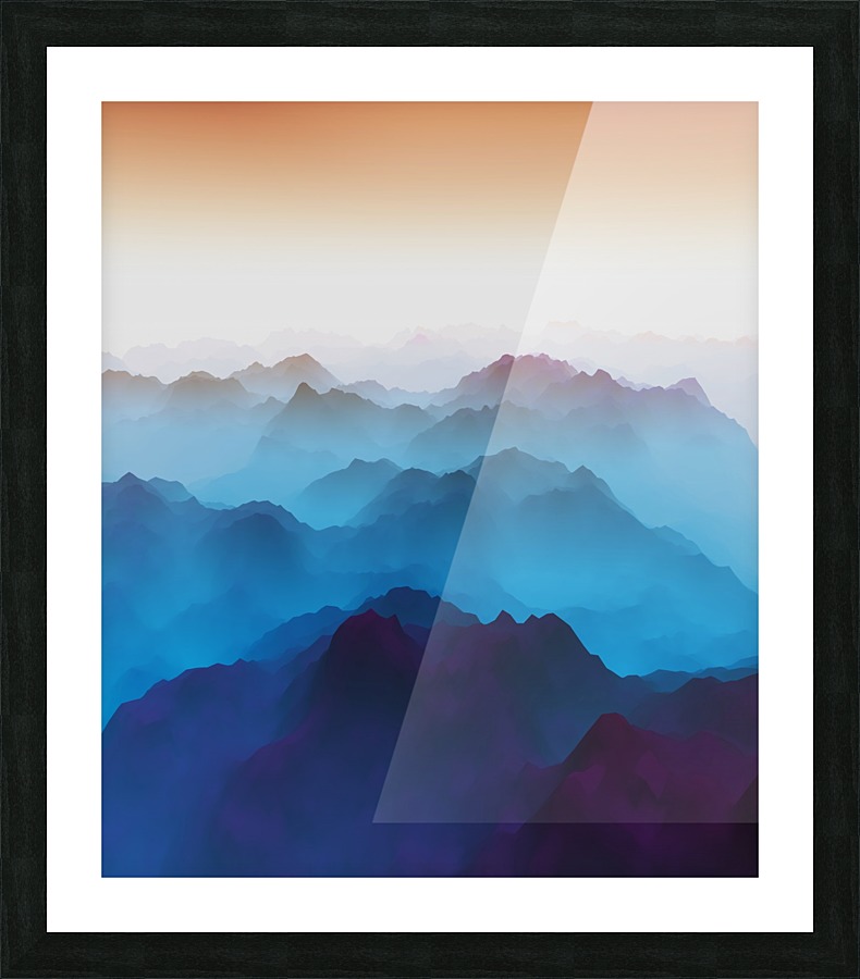 Bluish Mountains 2 Picture Frame print