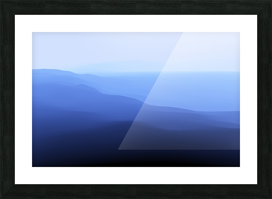 Bluish Landscape Picture Frame print