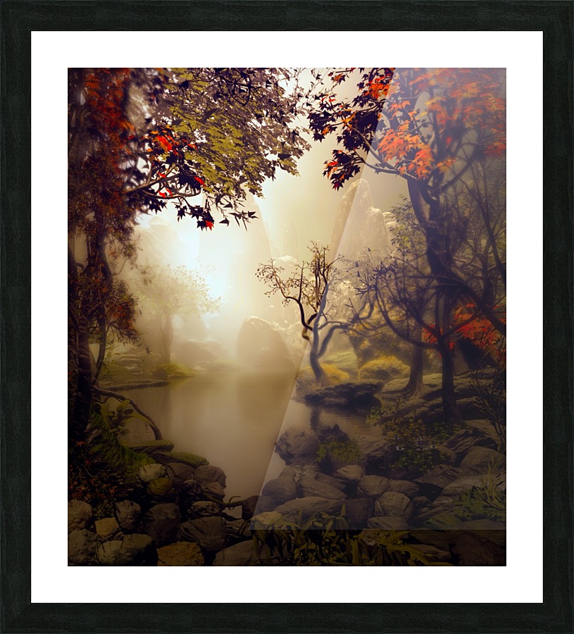 Rocks Around Pond Picture Frame print