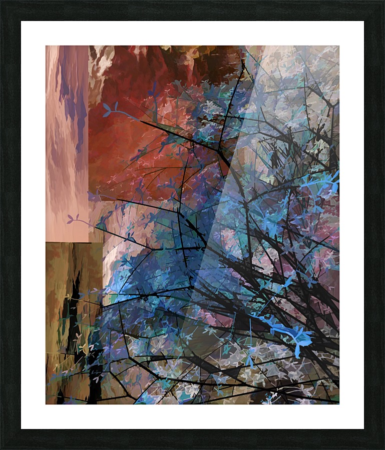 Blue Tree Picture Frame print