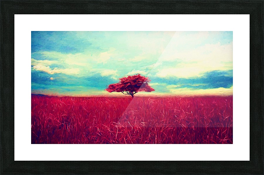 Red Tree Picture Frame print