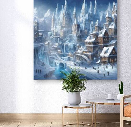 A city made of ice with ice slides frozen by NorElShams
