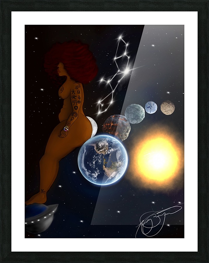 Afro Cosmic Woman Picture Frame print
