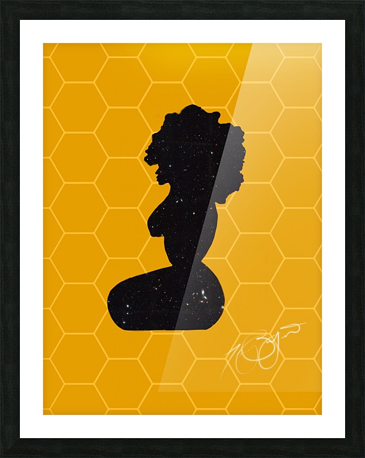 Afrocentric Woman Silhouette- Queen Bee Picture Frame print