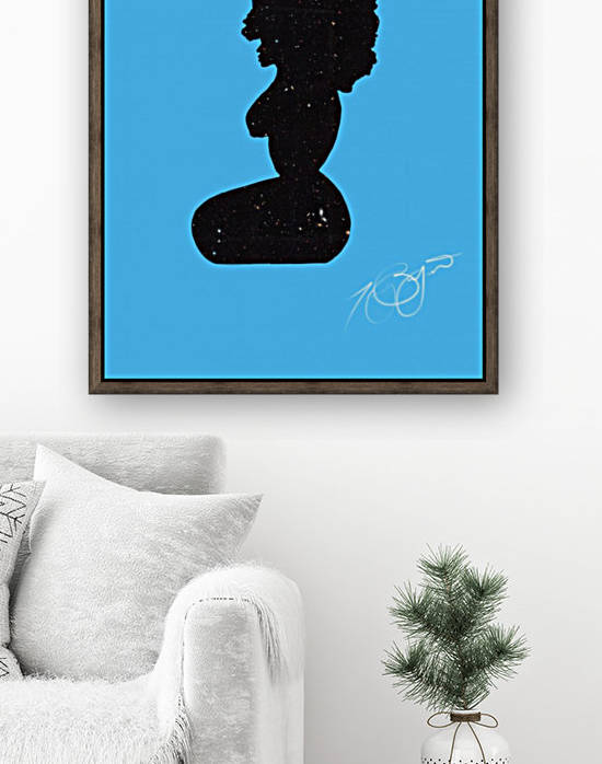 Afrocentric Woman Silhouette- Baby Blue by Afrocentric Painter