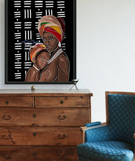 African Motherhood by Afrocentric Painter