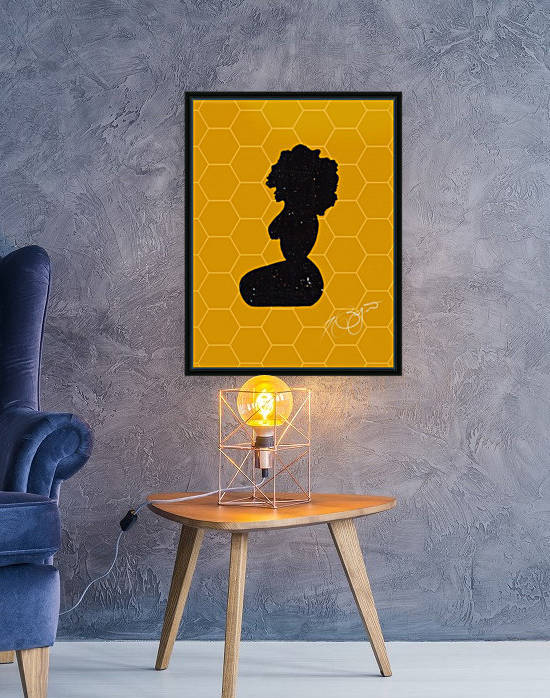 Afrocentric Woman Silhouette- Queen Bee by Afrocentric Painter