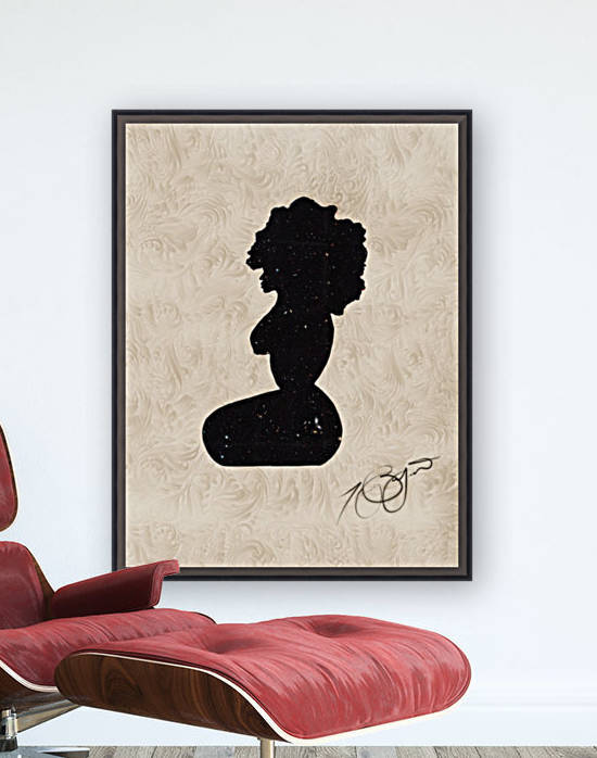 Afrocentric Woman Silhouette - Luxury Cream by Afrocentric Painter