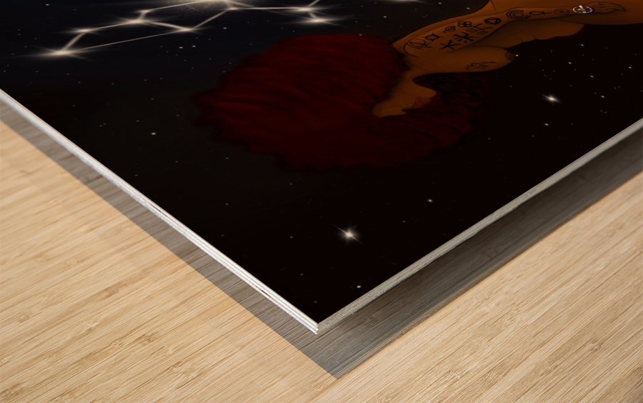 Afro Cosmic Woman Wood print