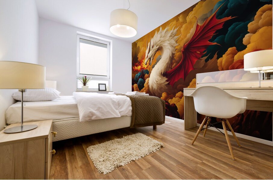 Winged Dragon of the Clouds Mural print