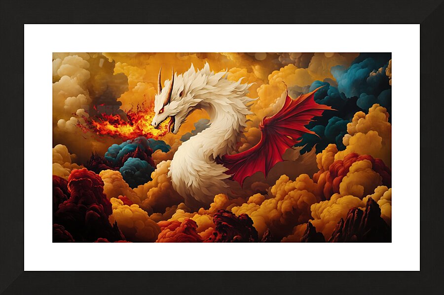 Winged Dragon of the Clouds Picture Frame print