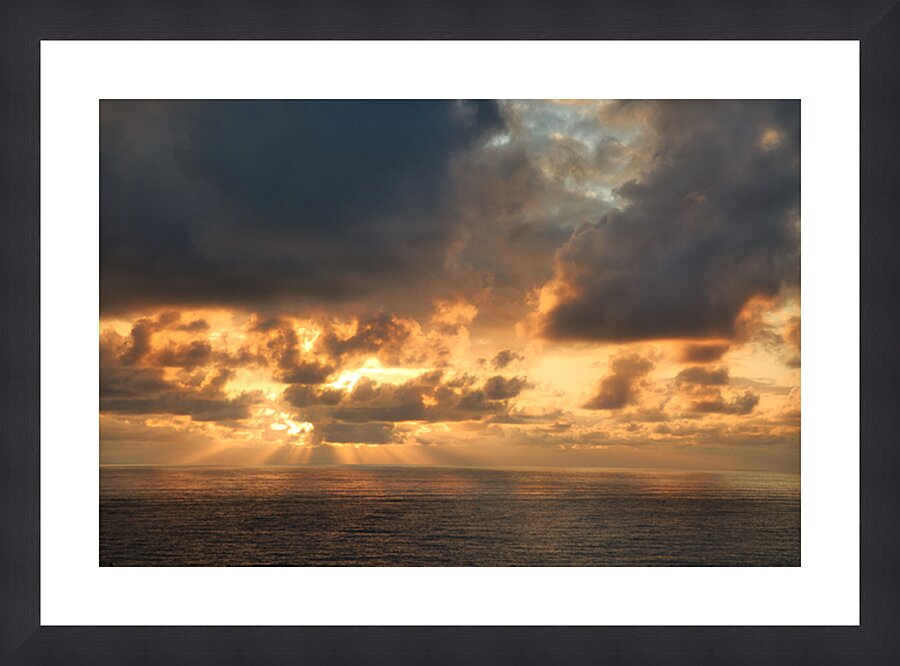 Golden Ocean Rays Picture Frame print
