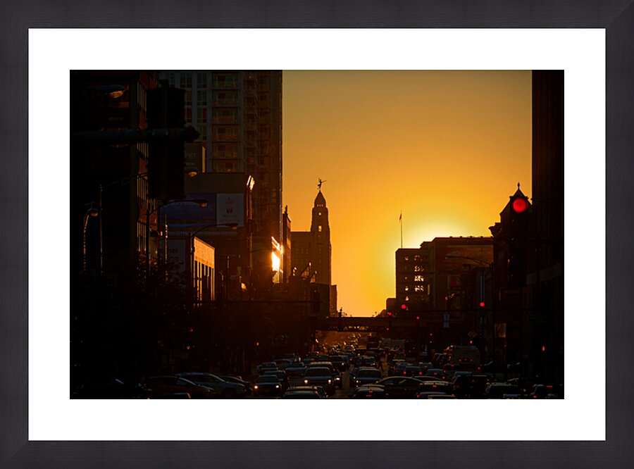 Chicago Ave Sunset Picture Frame print