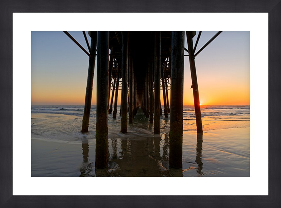 Sunset Under the Pier - Oceanside CA Picture Frame print