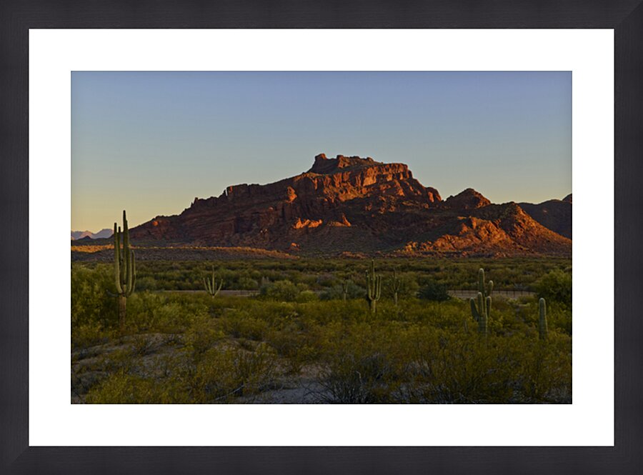 Red Mountain Desert Sunrise - Mesa AZ Picture Frame print
