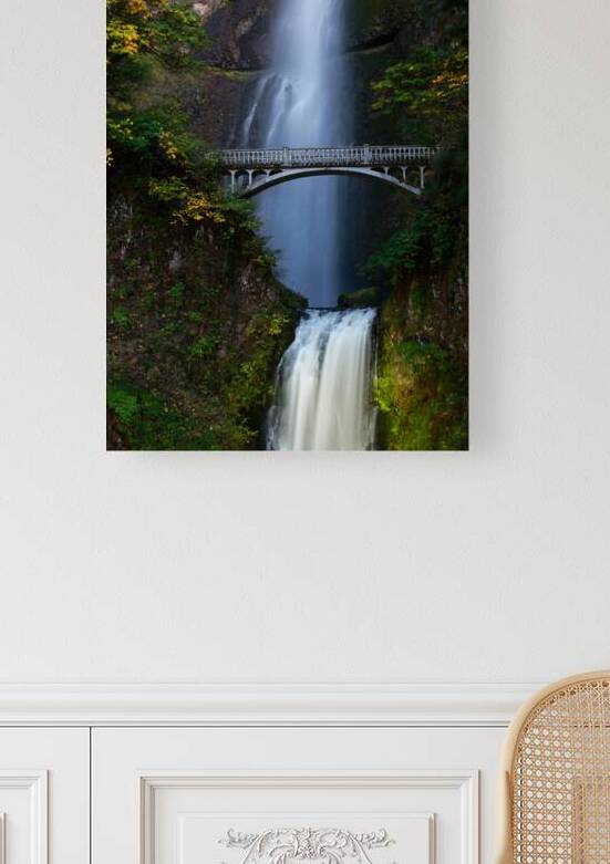 Historic Multnomah Falls Bridge in Autumn by Taylor Ehat Photography