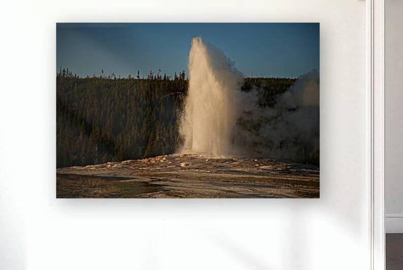 Old Faithful Sunset Spray by Taylor Ehat Photography