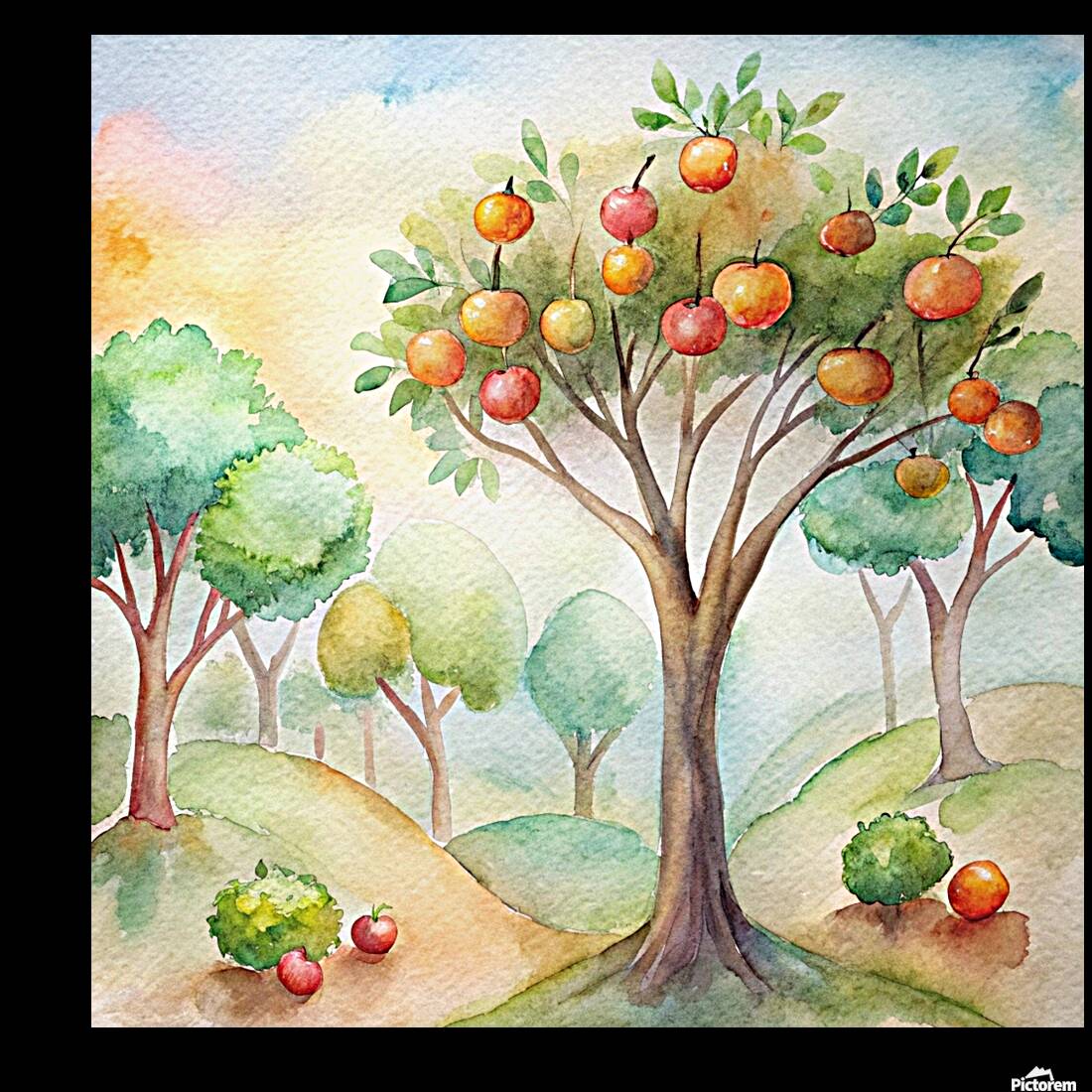 Attractive fruit garden. Reproduction