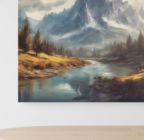 Mountain river by International paintings