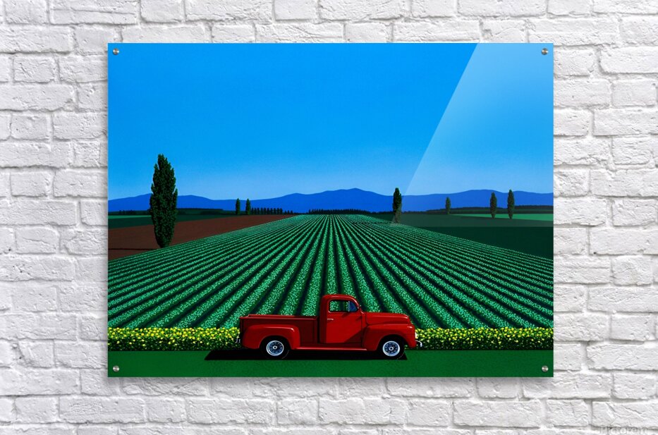 Hiroshi Nagai - Landscape Red Car by Vivanne Wall Art