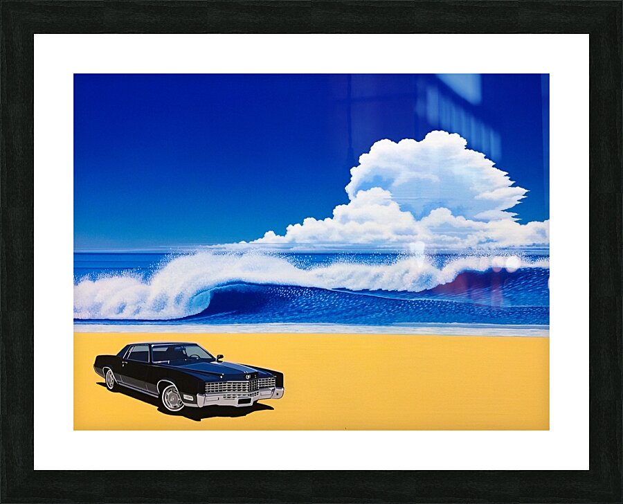 Hiroshi Nagai - Black Car Vaporwave Picture Frame print