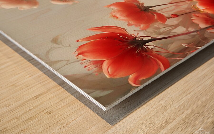 RED MIST  Wood print