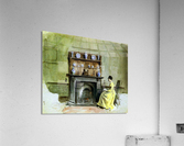 Lady by a fireplace Acrylic Print