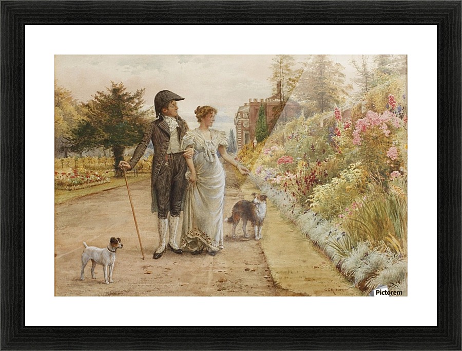 A garden stroll Picture Frame print