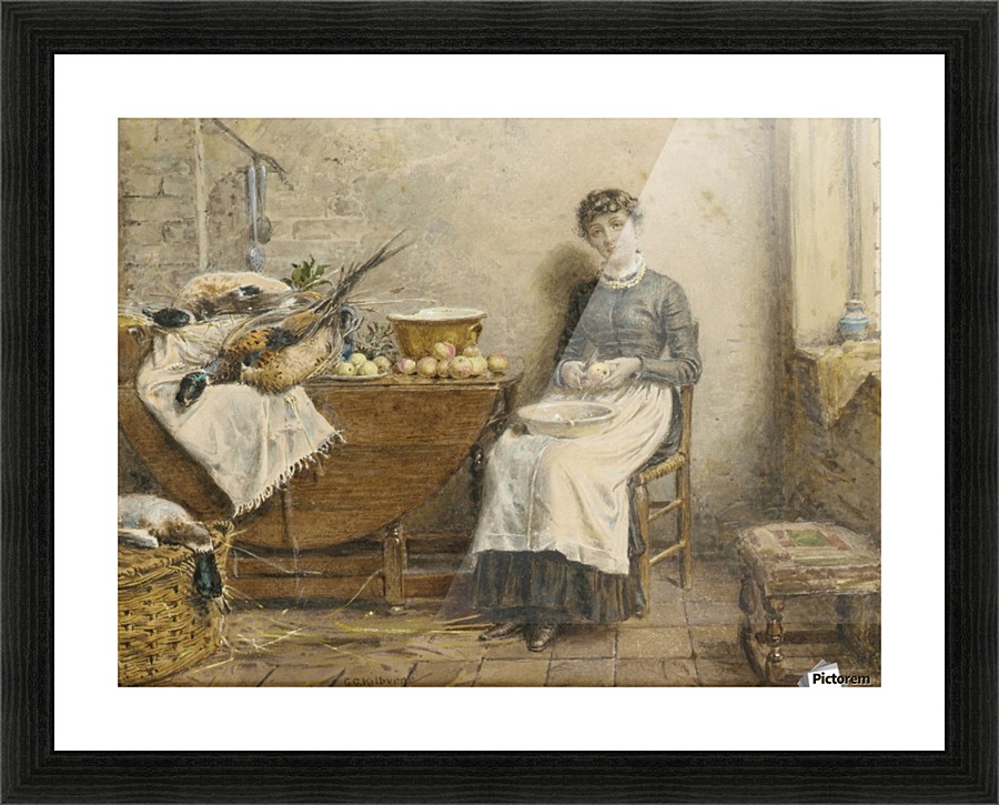 Peeling apples Picture Frame print