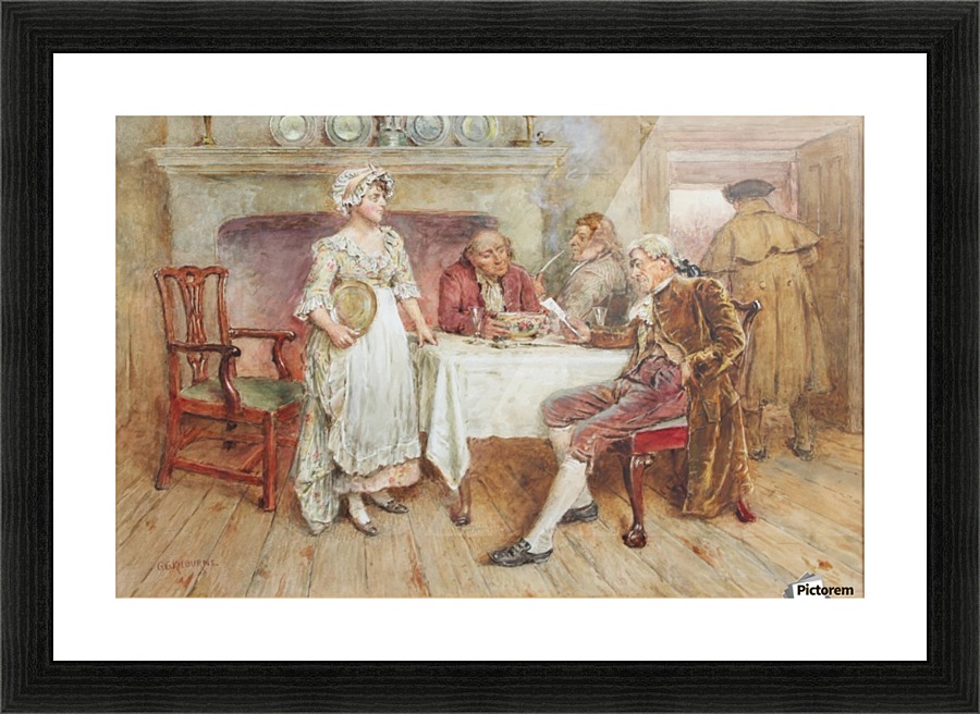 Checking the bill Picture Frame print
